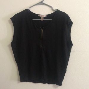 Black zipper short sleeve